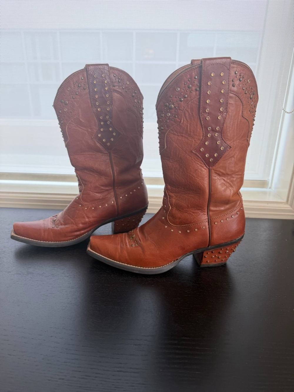 Ariat Brown Studded Western Heeled Boots 10012913 - Picture 2 of 11